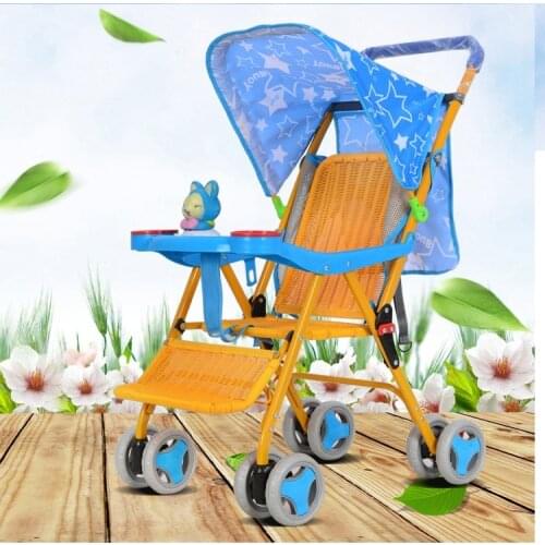 Baby stroller high landscape light portable umbrella baby winter baby cars hand can take a folding folding stroller Rattan