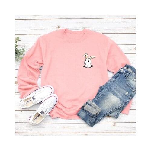 Polerones 2021 Autumn Plus Size Women Long Sleeve Sweatshirt Cartoon Rabbit Print Pullover Tops Ladies Casual Sportswear Hoodies