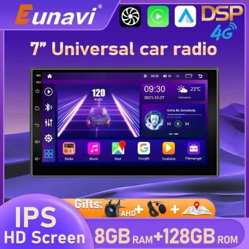 Eunavi 2Din Android 10 Car radio Multimedia Player Universal 7'' HD Scree auto Stereo GPS Navigation Bluetooth AudioVideo Player