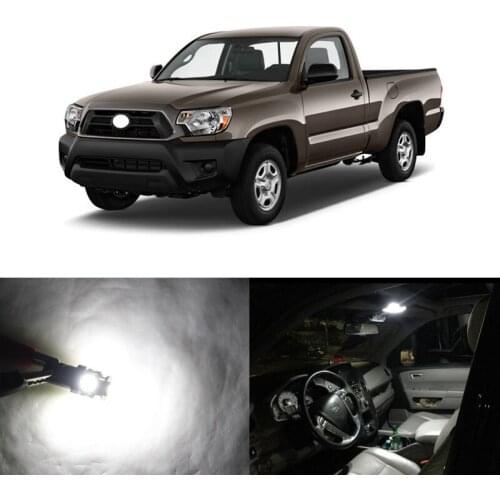 Direct Fit For Toyota Tacoma 2005-2015 WHITE Led Interior Package Kits Bulbs Map Dome License Plate Back-up Reverse Light Lamps