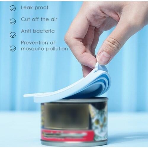 Pet Food Can Cover Portable Silicone Dog Cat Canned Lid Pet Food Cover Storage Fresh-keeping Lid Reusable Seal Cover Pet Supplie