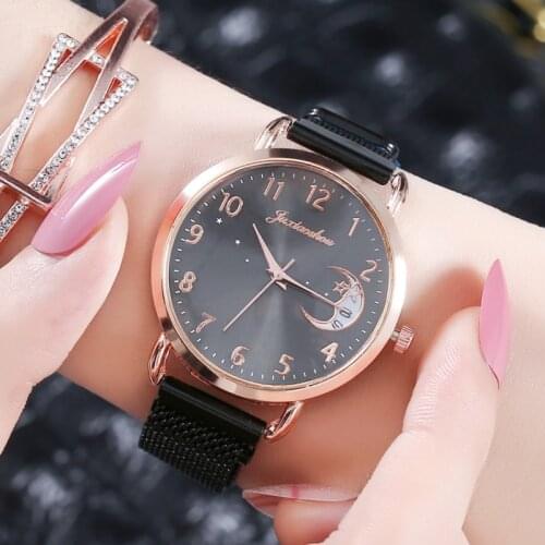 Fashion Women Watches Moon&Star Magnet Clasp Ladies Wristwatches Female Quartz Clock Reloj Mujer Zegarek Damski