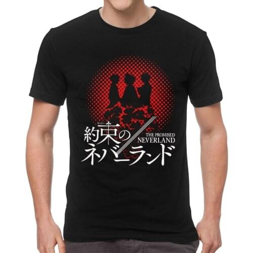 The Promised Neverland Ray Emma Norman Anime T-shirt Men T Shirt Short Sleeve Yakusoku No Neverland Tshirt Cotton Tee Top