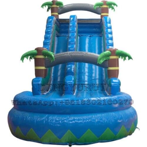 Outdoor PVC Material Inflatable Jungle Water Slide with Palm Tree
