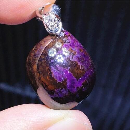 Natural Purple Sugilite South Africa Pendant 19x16x11mm Oval For Women Men Reiki Stone Fashion Necklace AAAAA