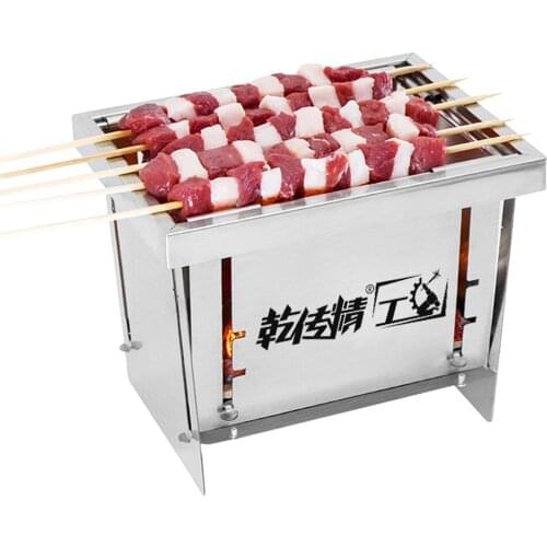 Outdoor bbq Stove Stainless Steel Grill Portable Wood Burning Camping Stove 캠핑용품 Folding BBQ Grill Windproof Camping Picnic Tool