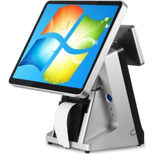 POS system for retailers 15 inch touch screen POS machine Cash Register with built-in printer & VFD Point of Sales