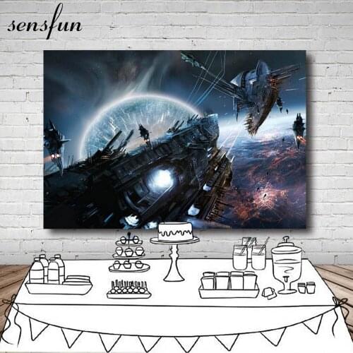 Sensfun Universe Outer Space Planet Earth Backdrop Boys Birthday Party Backgrounds For Photo Studio 7x5FT Vinyl