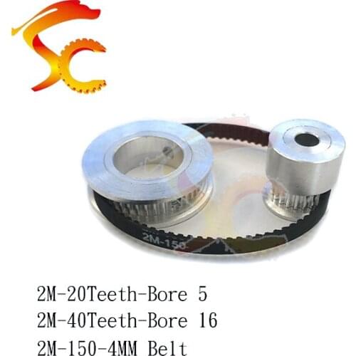 Timing Belt Pulley GT2 20 teeth 40 teeth Bore 5&16mm Reduction printer accessories belt width 4mm