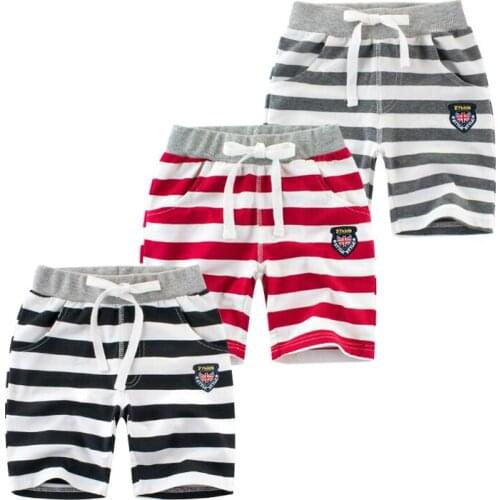 Baby Boy Shorts Summer New Casual Childrens Striped Stretch Cotton Short Style Pants Kids Boys Loose Mid Waist Soft Trousers