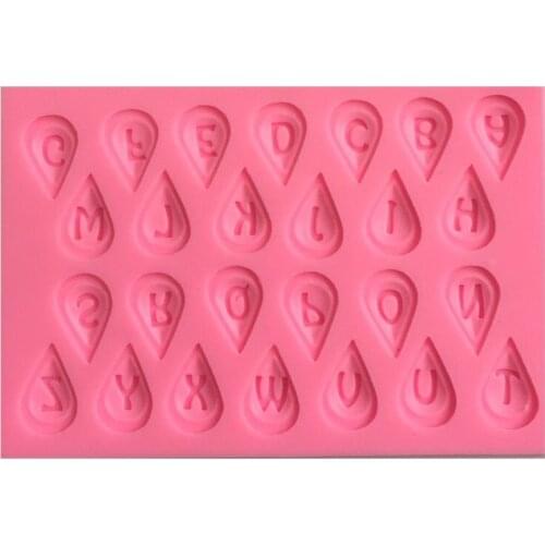 Fondant Silicone Mold Cake Decoration Water Drop Alphabet Letter Water Drop Chocolate Mold Fondant Cake Decoration Mold