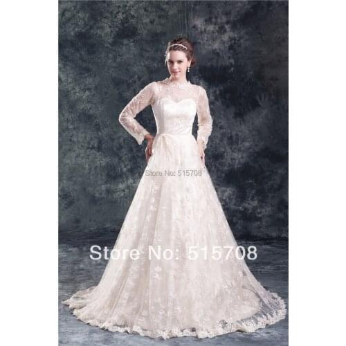 New Arrival Jewel A Line Bridal Gowns Zipper Court Train Wedding Dresses Custom Make 2 4 6 8 10 12 14 16