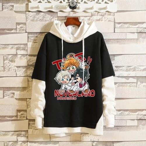 Anime The Promised Neverland Hoodie Fashion Emma Cosplay Costume Hooded Spring Coat Autumn Sweatshirt