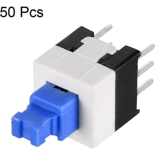 Uxcell 50PCS 7x7x12.5mm Switches PCB DIP Mounting Tact Tactile Push Button Switch Self Lock Electrical Equipment Supplies 6 Pin