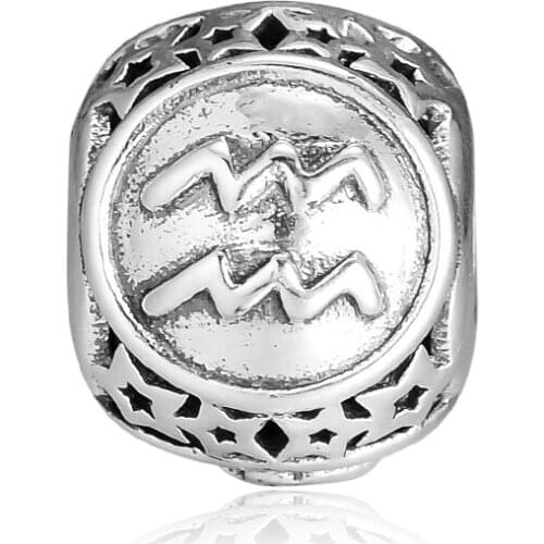 Virgo Star Sign Charms 925 Sterling Silver Beads for Jewelry Making Fits Original Bracelets Berloques Bijoux Femme