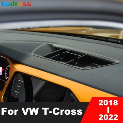 For VW For Volkswagen T-Cross 2018 2019 2020 ABS Plastic Car Dashboard Storage Box Trim Decoration Frame Sticker Accessories
