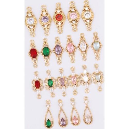 WHSOK 50Pcs Jewelry Accessories/CZ Charms/DIY Making/Pendants/Hand Made/Connector/Earring Part/Jewelry Findings & Components