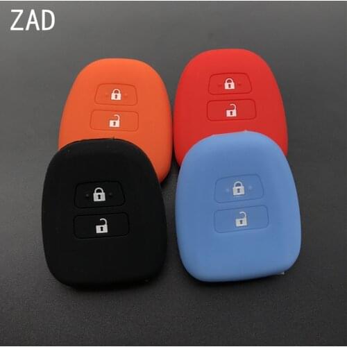 ZAD silicone car key cover case holder protecter For Toyota Camry Highlander Corolla Prado REIZ Crown RAV4 2 buttons flat key