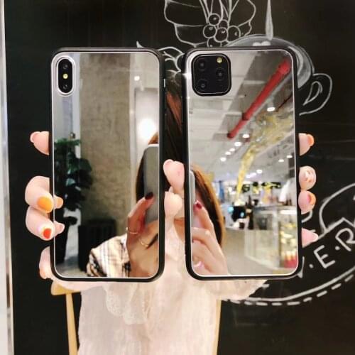 Girl Mirror Shock-Proof Phone Case For iPhone 12 mini 6s For iPhone 12 11 Pro XS MAX XR 7 8 Plus X TPU+PC Phone Back Cover