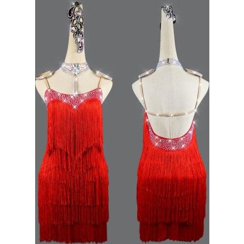 2020 Top Sale Latin Dance Dresses For Women red purple tassel Club Party Dancer Singer Entertainer Fringe Tassel red Dress