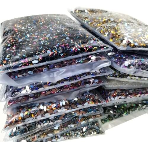 10000pcs 3*6mm Nail Art Resin Rhinestones Flatback Horse Eye Acrylic Rhinestones Non Hotfix Flatback glitters for DIY accessory