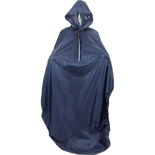 180 X 94cm Nylon Hooded Wheelchair Rain Cover Waterproof Soft Wheelchair Rain Coat Elastic Cuffs Easy To Put On And Take Off
