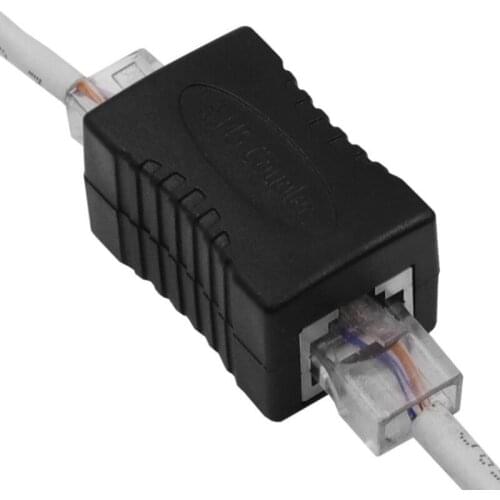 2Pcs Shielded Network Straight-through Head Cable Extension Converter RJ45 Network Cable Connector LAN Adapter Coupler