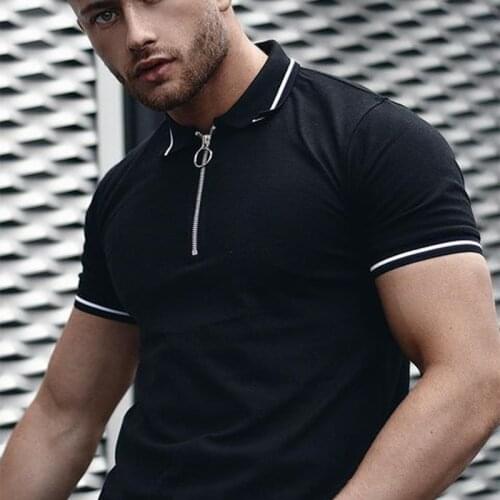 2021 Fashion Men Short Sleeve Polo Shirts Casual Summer Short Sleeve Zipper Lapel T Shirt Mens Clothes Harajuku Streetwear 3XL