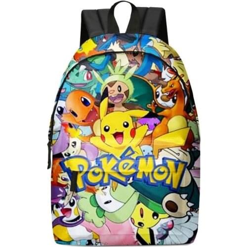 4 Style Anime Pokemon School Bags Backpacks Pikachu Kids Bags Big Capacity Travel Bag Teenagers SchoolBag Girls Boys Rucksacks