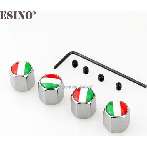 40 x Car Styling Italy National Flag Anti-theft Stainless Wheel Tire Valve Stems Caps Car Wheel Tire Stem Air Valve Caps