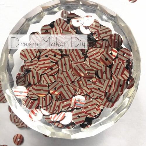 50g(3500pcs) 6mm Flat Red Wood Grain round loose sequins Paillette sewing Wedding Confetti craft for decoration scrapbook