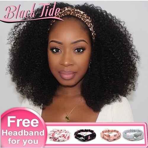 Afro Kinky Curly Headband Wig Peruvian 150% Remy Headband Wig Human Hair Kinky Curly Head Band Wigs Human Hair 10-28 Inches