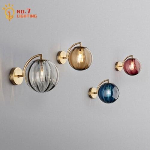 American Postmodern Iron Art Stained Glass Wall Lamp for Living Room Led G9 Home Decor Bedroom Bedside Study Model/living Room