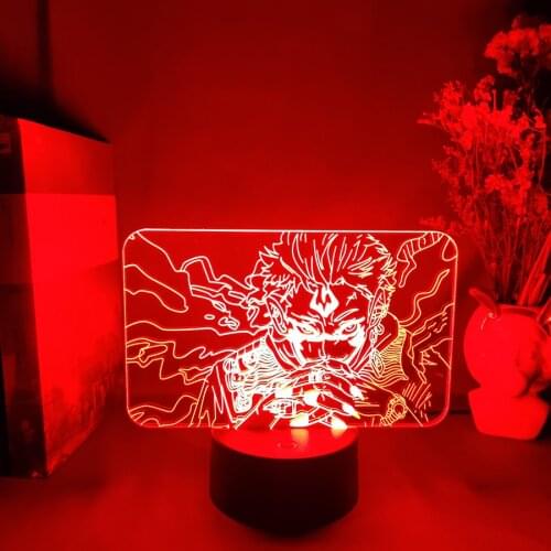 Anime Jujutsu Kaisen Figurine Ryomen Sukuna LED Nightlight Bedroom Table Decor Birthday Manga Gifts Yuji Itadori for Friends Kid