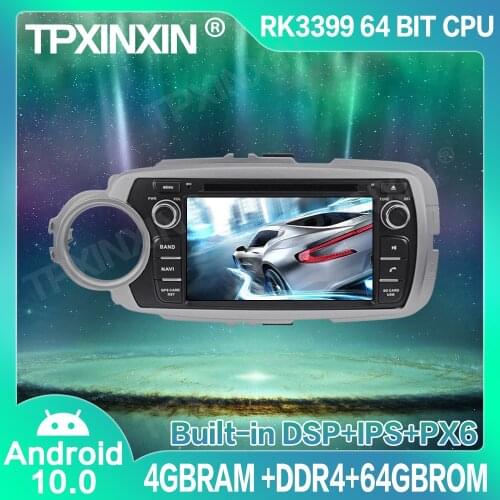 4+64GB Android 10.0 For Toyota Yaris 2012-2015 Car GPS Navigation Player Car Multimedia Player Head Unit Tape Recorder IPS DSP