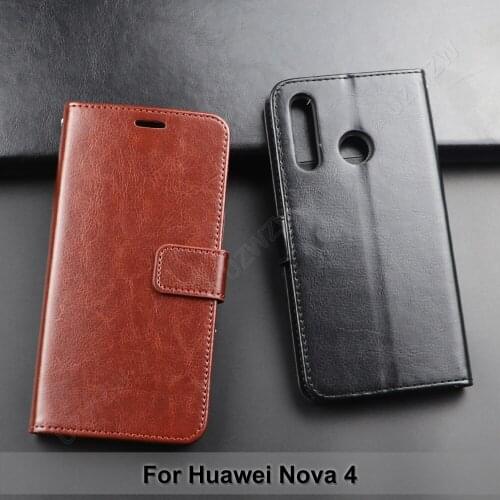For Huawei Nova 4 Flip Wallet PU Leather Case Cover