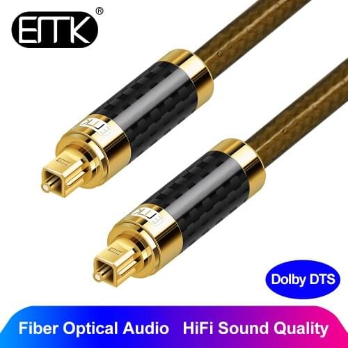 EMK Digital Optical Audio Cable Carbon Shell Toslink Fiber SPDIF Cable Xbox 360 1m 2m 5m 8m Speaker TV PS4 DVD Amplifier Cable