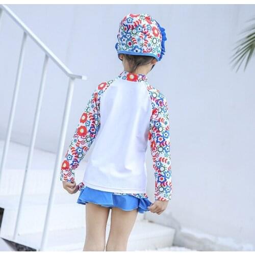 Childrens swimsuit hot new girl baby children sunscreen cap skirt baby sweet swimsuit split swimsuit