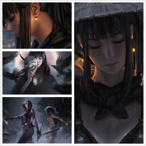 HD Beauty Anime Game Fantasy Girl HD Prints Canvas Wall Art Painting Modular Pictures Home Decoration Poster Living Room Frame