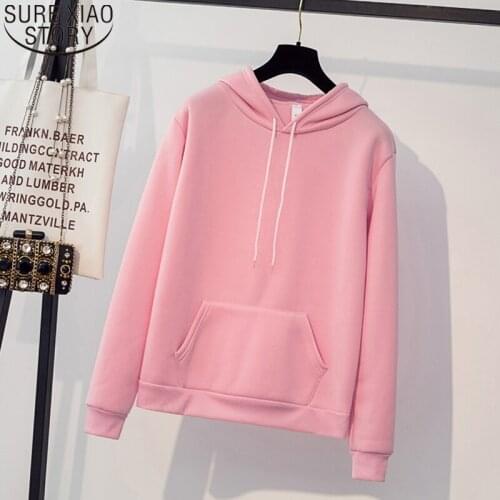 Preppy Style Hoodie Sweatshirt Women Autumn Oversize Hoodies 2021 Pullover Thick Streetwear Velvet Solid Loose Korean Coat 11622