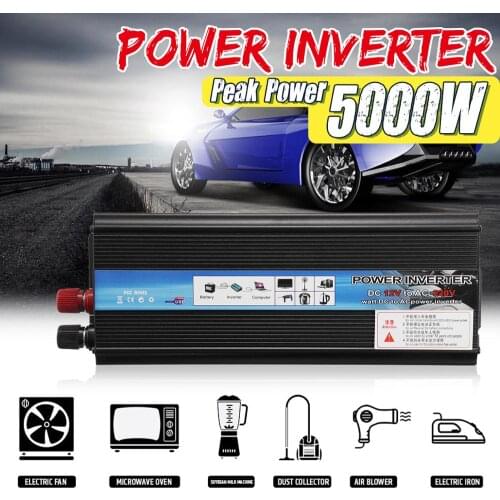 Solar Power Inverter 12V 220V 5000W Car Power Inverter Voltage Transformer Converter Solar Inversor Black