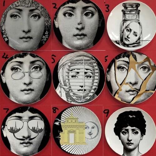 Italy Fashion Milan Plates illustration Wall Hanging Dishes Sample Room/Home/Hotel Art Decoration
