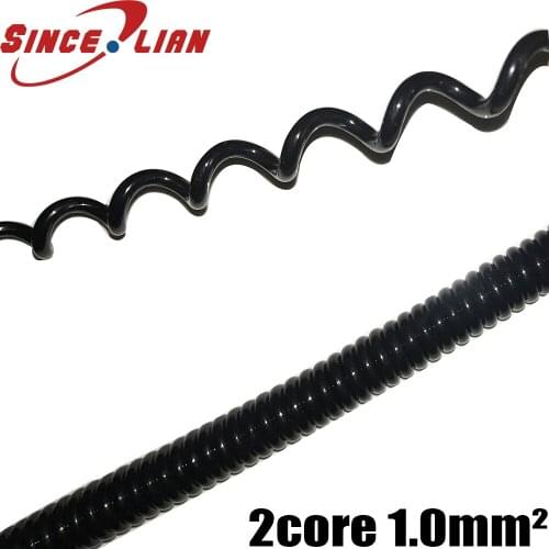 Bent wire Spiral 2 core 1mm2 Stretching Wire 2.5m 5m 7.5 meters Spring Cord Suitable For Outdoor Use Wire