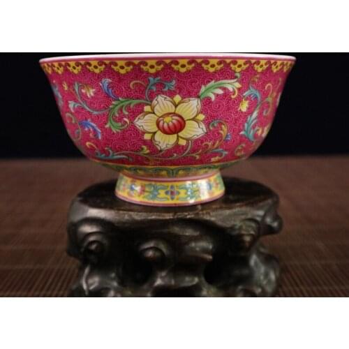 Delicate Chinese Famille Rose Porcelain Enamel Colorful Bowl Painted with Flowers No.1