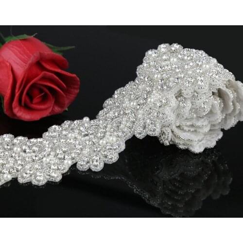 1 Yard Crystal Trim, Rhinestone Trimming, Rhinestone Applique, Bridal Applique, Sash Applique,diy Headband, Bouquet Handle