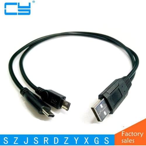 USB Cable Type C and Micro USB 2 in 1 Type-C Cable Quick Fast Charge 2.4A Data Sync for Xiaomi Note 2 LG G5 Nexus 6P