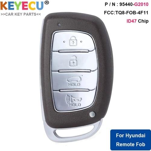 KEYECU Smart Remote Car Key for Hyundai Ioniq 2017 2018 2019 P/N: 95440-G2010 FCC ID: TQ8-FOB-4F11 Replacement Fob 4 Button