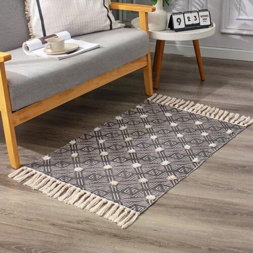 Cotton Tassels Home Weave Carpets Retro Bohemian Style Carpet Prayer Mat Living Room Carpet Bedroom Decor Bedside Rug alfombra