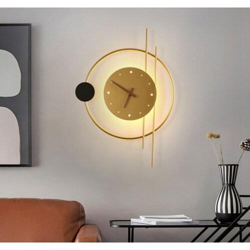 Postmodern Creative Wall Lamp Nordic Simple Real Clock Living Room Bedroom Study Model Room Corridor Exhibition Hall Wall Clock