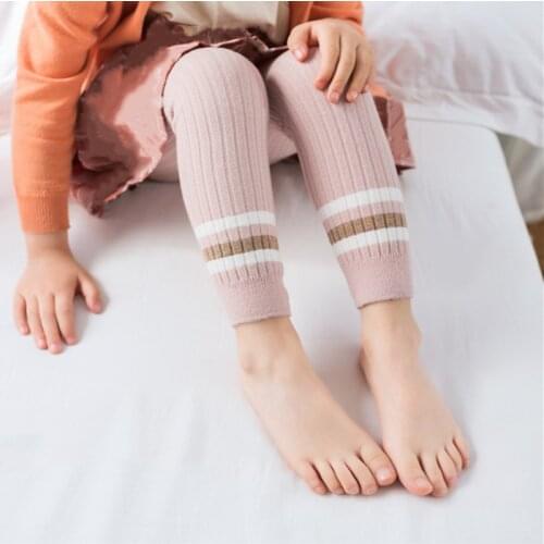 1 Piece Printed Baby Girls Leggings Striped Pattern Girls Long Pants Autumn Legging For Children Stretchy Warm Children Clothing